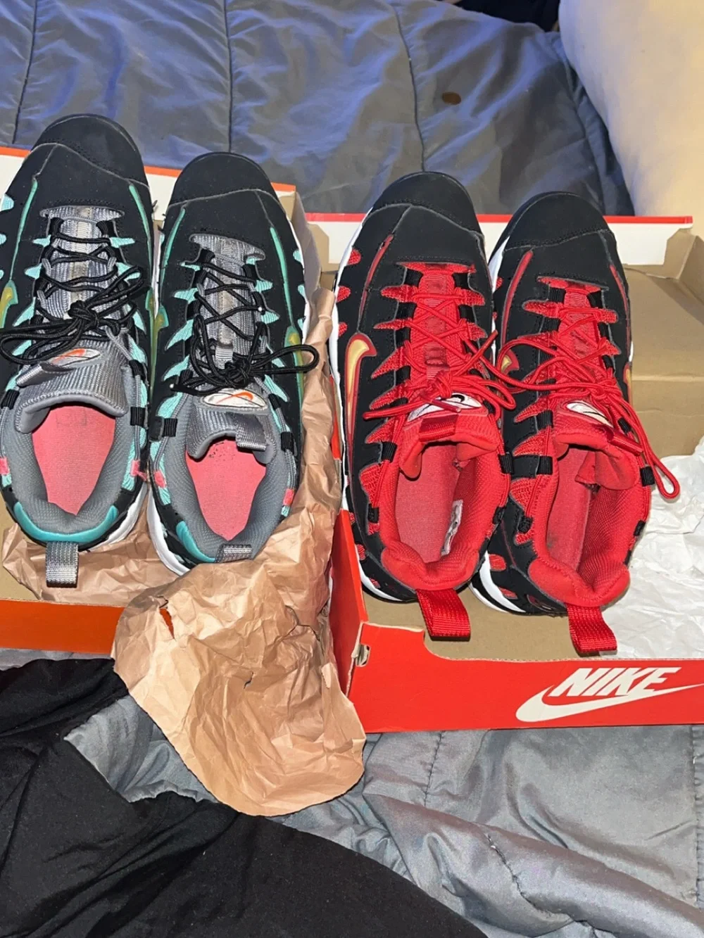 Nike Kids' Black and Red / Black and Teal Dual-Pack Sneakers